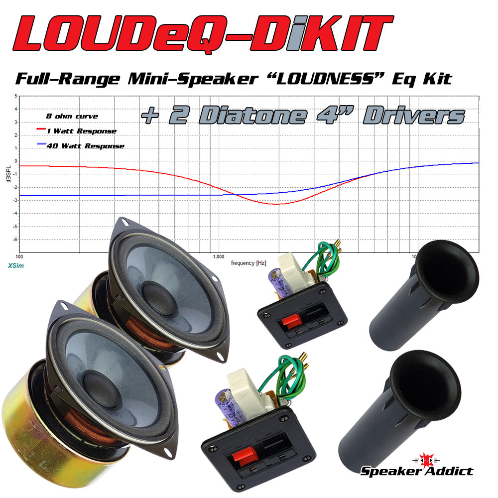 LOUDeQ-DiKIT 4 inch Diatone High End Full Range Mini Speaker Kit with EQ (pair)